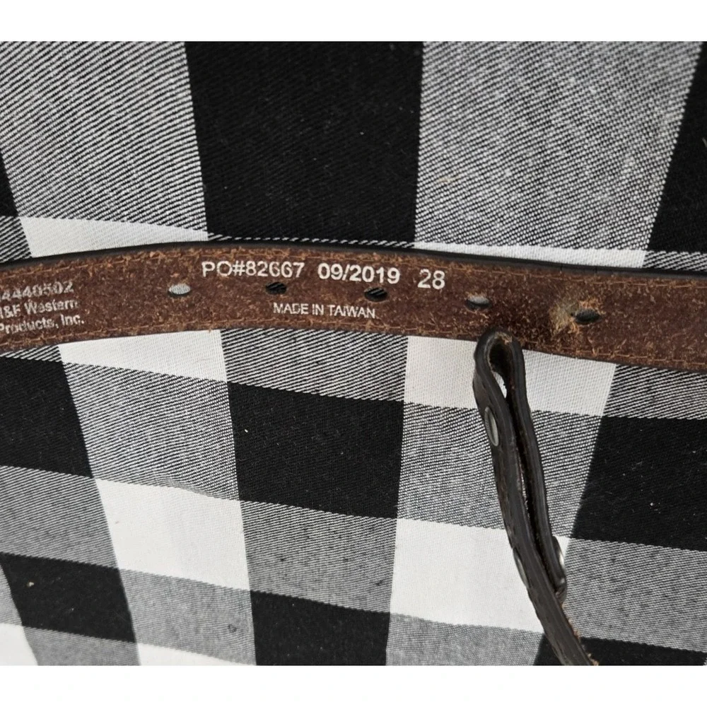 NOCONA Child / Teen Boy Girl Tooled Leather Belt NO BUCKLE Fits 26